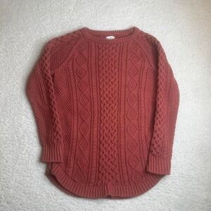 L.L. Bean women's signature cotton fisherman tunic sweater cable knit 297470 M